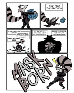 anthro big_breasts black_clothing bodysuit boots breasts clothed clothing female female_anthro femme_fatale footwear fur markings pouch_(clothing) shoes silly skinsuit stripes tail tail_markings text thief tight_clothing diegutan marcos_the_bear uva_the_raccoon bear brown_bear mammal procyonid raccoon ursine 4:5 absurd_res aliasing binary_drawing comic digital_drawing_(artwork) digital_media_(artwork) english_text hi_res