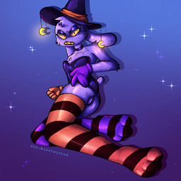 angry anthro backsack ball_tuft balls butt butt_focus butt_grab choker clothed clothing collar dress embarrassed eyelashes femboy feminization footwear genitals gloves hand_on_butt handwear hat headgear headwear jewelry legwear looking_at_viewer male necklace pattern_clothing pattern_legwear paws shy small_tail socks solo striped_clothing striped_legwear stripes tail tuft witch_costume witch_hat susmisstwisted twisted_siamese glitch_productions the_amazing_digital_circus jax_(tadc) lagomorph leporid mammal rabbit 1:1 hi_res
