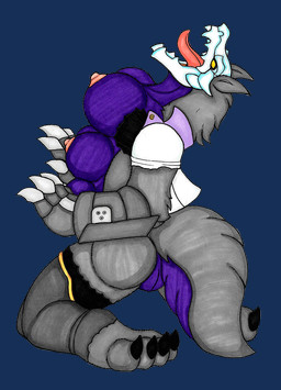 4_fingers 4_toes 6_breasts after_transformation anthro armor barefoot big_breasts big_butt black_claws bone bracers breasts butt claws clothing digitigrade ears_up erect_nipples fangs feet female fingers fluffy fluffy_tail fur genitals grey_body grey_claws grey_clothing grey_fur grey_leggings grey_legwear implied_transformation kneeling leggings legwear looking_up mostly_nude multi_breast nipples no_pupils open_mouth purple_body purple_fur rear_view sharp_teeth side_view simple_background skull skull_head solo tail teeth toe_claws toes tongue tongue_out torn_clothing torn_leggings torn_legwear transparent_background vulva yellow_eyes ivanks mythology rooster_teeth rwby blake_belladonna beowolf_(rwby) canid canine canis grimm_(rwby) mammal mythological_canine mythological_creature werecanid werecanine werecreature werewolf wolf alpha_channel