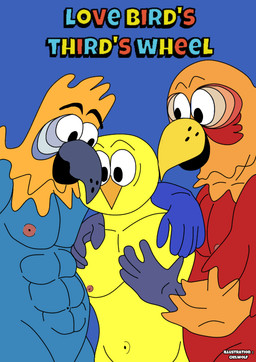 anthro beak black_eyes blue_beak blue_body blue_feathers feathers group male male/male multicolored_body muscular muscular_anthro muscular_male nipples nude orange_body orange_feathers red_body red_feathers trio yellow_beak yellow_body ciel-wolf nickelodeon the_casagrandes the_loud_house paco_(the_casagrandes) sergio_(the_casagrandes) walt_loud avian bird canary finch oscine parrot passerine