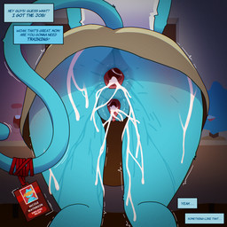 anthro anus badge blouse blue_body blue_fur bodily_fluids bottomwear building butt butt_focus clothed clothing cum cum_from_ass cum_from_vagina cum_in_ass cum_in_vagina cum_inside cum_on_butt cum_overflow dialogue dining_room dining_table female fur gaping gaping_anus gaping_vagina genital_fluids genitals group happy house leaking_cum male motion_lines name_tag no_underwear oblivious penis photo pink_body pink_fur shaking skirt solo_focus spank_marks surprised tail these_aren't_my_glasses topwear vaginal_fluids vulva wtperv cartoon_network the_amazing_world_of_gumball gumball_watterson nicole_watterson richard_watterson domestic_cat felid feline felis lagomorph leporid mammal rabbit 1:1 2025 colored hi_res shaded