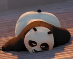 anthro ass_up belly big_butt blush butt fur looking_at_viewer lying male multicolored_body multicolored_fur nude on_front overweight screencap smile solo thebunslover third-party_edit dreamworks kung_fu_panda master_po_ping bear giant_panda mammal screencap_edit