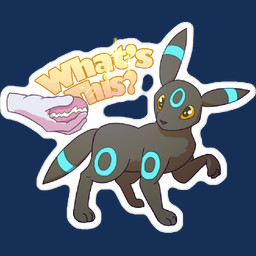 ambiguous_gender curious disembodied_hand feral food glistening glistening_eyes offering_food poke_puff solo sticker text treat sb_torchic nintendo pokemon eeveelution generation_2_pokemon pokemon_(species) shiny_pokemon umbreon 1:1 alpha_channel letterbox