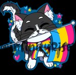 bell bow_tie clothing eyes_closed feral flag flag_(object) flag_in_mouth heart_symbol holding_flag holding_object lgbt_pride mouth_hold object_in_mouth pansexual_pride_colors pride_color_accessory pride_color_clothing pride_color_flag pride_colors infinityrise1 lgbt_pride_month domestic_cat felid feline felis mammal tuxedo_cat alpha_channel digital_drawing_(artwork) digital_media_(artwork) distracting_watermark watermark