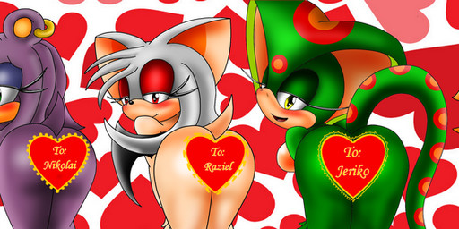 anthro blush butt darkness female glistening group heart_symbol holidays magic snake_hood spell tail vanity bigdon1992 sega sonic_the_hedgehog_(series) valentine's_day fan_character jessica_(bigdon1992) mystic_the_cobra shine_the_cat valery_(bigdon1992) vanessa_the_wolf bat canid canine canis cobra domestic_cat echidna felid feline felis herpestid mammal mongoose monotreme reptile scalie snake wolf 2012 long_image wide_image