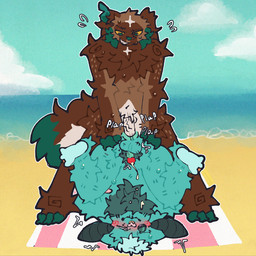anal anthro beach bodily_fluids body_hair chest_hair cum duo genital_fluids genitals hairy_legs male male/male male_on_top on_top penis piledriver_position pubes public sex small_penis sweat sweaty_legs vein veiny_penis orix_(artist) bat canid canine mammal hi_res