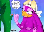 big_breasts breasts eyewear female genitals glasses humiliation male male/female mostly_nude nude penis penis_humiliation simple_background small_penis small_penis_humiliation excito sega sonic_riders sonic_the_hedgehog_(series) jet_the_hawk wave_the_swallow 2024 hi_res