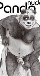 anthro balls black_body black_fur black_nose flaccid foreskin fur genitals humanoid_genitalia humanoid_hands humanoid_penis male overweight overweight_anthro overweight_male penis solo text white_body white_fur rthur bear giant_panda mammal 2007 traditional_media_(artwork)