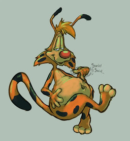 anthro belly fur hair half-closed_eyes hand_on_belly looking_at_viewer male markings narrowed_eyes navel nude open_mouth overweight overweight_anthro overweight_male red_nose sitting slightly_chubby slightly_chubby_anthro slightly_chubby_male solo sound_effects spots spotted_body spotted_fur swirl tail text scudmum bonkers_(series) disney bonkers_d._bobcat bobcat felid feline lynx mammal 2024 colored colored_sketch digital_drawing_(artwork) digital_media_(artwork) shaded sketch