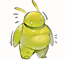 ambiguous_gender antennae_(anatomy) belly big_belly biped featureless_chest floating_ears floating_head green_body machine male mascot moobs motion_lines overweight overweight_male simple_background solo standing thick_thighs white_background white_eyes vjb android_(os) google bugdroid android humanoid robot 2025 hi_res shaded