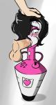 balls black_hair blush bodily_fluids cum cum_in_mouth cum_inside disembodied_penis duo erection eye_roll eyelashes genital_fluids genitals grey_background hair heart_symbol limbless lips lipstick machine makeup male male/male not_furry oral penis simple_background tears vase sealguy undertale undertale_(series) mettaton animate_inanimate human ladypot mammal robot 2017 digital_media_(artwork) hi_res