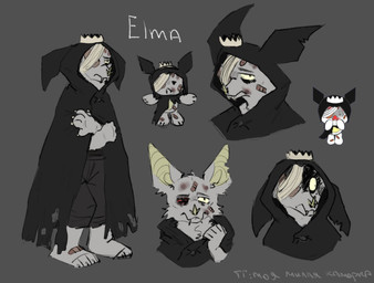 4_toes 5_fingers anthro band-aid bandage bandage_on_eye barefoot bat_ears bat_nose black_clothing black_eyebrows bottomwear bruised bruised_eye button_(fastener) clothed clothing crown ears_down ears_up eyebrows fangs feet female fingers front_view fur grey_body grey_fur half-closed_eyes headgear hood_down looking_aside looking_at_viewer mouth_closed narrowed_eyes no_shoes no_socks open_mouth pants pivoted_ears sad shirt shocked shoeless snout solo standing t-pose teeth text three-quarter_view toes tongue topwear white_body white_fur wounded krisha288 pretty_blood elma_(pretty_blood) bat malino mammal 2024 absurd_res digital_media_(artwork) english_text hi_res model_sheet reference_image