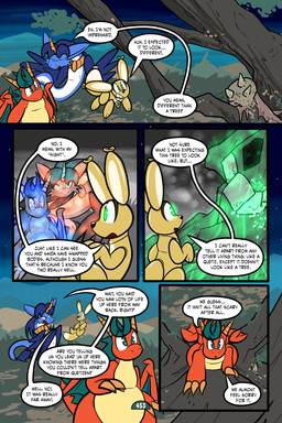 2_horns 5_panel_comic ambiguous_gender balloon balloon_with_face belly biped black_text blue_body blue_fur blue_hair blue_wings branch brown_body cheek_tuft claws dialogue ellipsis eyebrows eyelashes eyes_closed facial_tuft feathered_wings feathers feral finger_claws floating flying fur glowing glowing_eyes green_eyes group hair horn inflatable jewelry night open_mouth orange_body outside page_number pendant plant question_mark red_eyes scales sharp_teeth sky speech_bubble standing star tail talking_to_another teeth text tongue toony translucent translucent_hair tree trio tuft white_sclera wings virmir mythology renbrand roko_kirihoko saida canid canine couatl dragon feathered_scalie feathered_snake fox mammal mythological_creature mythological_scalie reptile scalie snake 2025 2:3 absurd_res comic english_text hi_res signature female_(lore) male_(lore)