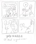 anthro apron biped blush chef_hat clothing dialogue duo eyes_closed hat headgear headwear text tongue tongue_out gabrielledrolet mammal murid murine rat rodent 2025 comic english_text hi_res