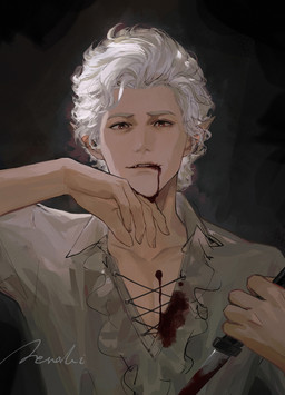 alternative_fashion blood blood_on_face blood_on_mouth bodily_fluids clothing dagger frilly frilly_clothing hair humanoid_pointy_ears j-fashion male melee_weapon not_furry ouji_(fashion) pointy_ears red_eyes solo weapon white_hair amenohiff15 baldur's_gate baldur's_gate_3 bioware dungeons_and_dragons electronic_arts hasbro larian_studios wizards_of_the_coast astarion_(baldur's_gate) elf humanoid vampire absurd_res hi_res