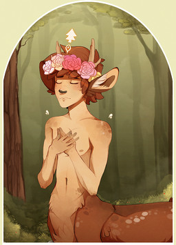 5_fingers antlers day detailed_background fingers horn male outside solo standing maplespyder disney gravity_falls monster_falls dipper_pines cervine cervine_taur deer deer_taur mammal mammal_taur taur 2015 digital_media_(artwork)