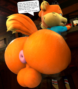 alcohol anthro anus bar_stool beverage big_tail blue_clothing buckteeth butt clothing dialogue drunk fur furniture male musk musky_butt orange_body orange_fur puffy_anus solo stool substance_intoxication tail teeth text whiskey doommusk conker's_bad_fur_day rareware conker mammal rodent sciurid tree_squirrel 3d_(artwork) absurd_res blender_(artwork) digital_media_(artwork) english_text hi_res
