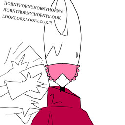 ambiguous_gender anthro biped blindfold bodily_fluids covered_eyes dialogue duo eyemask eyes_closed eyewear front_view mask mostly_offscreen_character mouthless simple_background sleep_mask solo_focus sweat sweatdrop talking_to_another text white_background yelling professornoodless hollow_knight:_silksong hollow_knight_(franchise) team_cherry hornet_(hollow_knight) lace_(hollow_knight:_silksong) arthropod insect 1:1 2025 colored_sketch digital_drawing_(artwork) digital_media_(artwork) english_text hi_res sketch female_(lore)