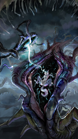 anthro blue_body blue_fur duo female female_anthro fur nude restrained restrained_by_tentacles restrained_legs smile space tentacles white_body white_fur convolute bloodborne fromsoftware illumination_entertainment sing_(movie) sony_corporation sony_interactive_entertainment porsha_crystal canid canine canis fluorescent_flower mammal wolf 9:16 absurd_res english_description hi_res