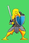 ambiguous_gender armor bastard_sword black_eyes clothed clothing crotch_apron dripping gambeson goo_hair green_background grey_clothing grey_topwear hair hammer happy hauberk long_hair maul pseudo_hair shield simple_background simple_face smile solo standing tools topwear yellow_body kymsnowman ashes_of_ascalon dungeons_and_dragons hasbro them's_tabletop_herds wizards_of_the_coast omni_(deludreamer) goo_creature goo_humanoid humanoid 2019 2:3 detailed digital_drawing_(artwork) digital_media_(artwork) portrait shaded