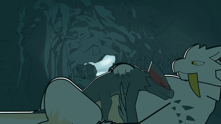 cave cuddling duo female feral fur male size_difference sleeping sleeping_on_another furqoncoy capcom european_mythology monster_hunter mythology barioth dragon flying_wyvern furred_dragon furred_scalie mythological_creature mythological_scalie nargacuga scalie western_dragon wyvern 16:9 2d_animation animated digital_media_(artwork) hi_res long_playtime no_sound video widescreen
