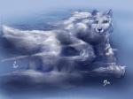 cloud feral solo dlost bit555 dlostarts air_creature canid canine canis elemental_creature living_cloud mammal wolf 2014 4:3 blue_theme signature