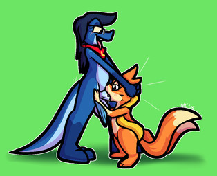 2_tails anthro anthro_on_anthro anthro_penetrated anthro_penetrating anthro_penetrating_anthro arm_fin balls big_balls big_penis black_body black_eyes black_fur black_markings blue_balls blue_body blue_hair blue_penis blue_scales bodily_fluids cute_fangs dipstick_tail duo erection eyewear fangs fellatio female female_penetrated fin fur genital_fluids genitals glasses green_background grey_eyewear grey_glasses hair half-closed_eyes head_grab humanoid_genitalia humanoid_penis interspecies larger_anthro larger_male leg_grab looking_at_another looking_down male male/female male_penetrating male_penetrating_female markings mostly_nude multi_tail narrowed_eyes nude open_mouth oral orange_body orange_fur penetration penile penis precum purple_eyes scales sex side_view simple_background size_difference smaller_anthro smaller_female smaller_penetrated smile standing tail tail_markings tan_body tan_fur teeth thigh_grab tongue tongue_out yellow_body yellow_sclera young young_anthro young_female ultilix nintendo pokemon ulti_(ultilix) floatzel generation_4_pokemon lizard pokemon_(species) reptile scalie 2025