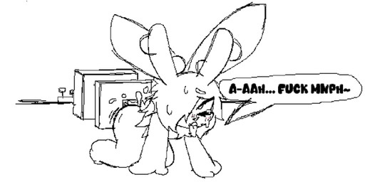 ahegao anal anthro antlers blush end_rod hair hair_over_eye horn looking_pleasured male new_d1v1de piston solo tongue tongue_out minecraft_sheep_fucker jackalope lagomorph mammal