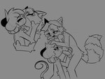 anthro arm_tuft bedroom_eyes blush butt_tuft cheek_tuft duo elbow_tuft eyebrows eyelashes eyes_closed facial_tuft fellatio femboy fluffy fluffy_tail fur fur_tuft genitals grey_background hair holding_penis hug kiss_on_lips kissing knee_tuft leg_tuft licking male male/male narrowed_eyes nude oral penile penis penis_lick seductive sex shoulder_tuft simple_background smile tail thick_eyebrows tongue tuft whygena north_(mewgle) reggie_(whygena) mammal murid murine procyonid raccoon rat rodent 4:3 hi_res monochrome sketch