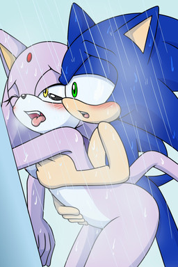 anthro bathing blush breasts duo female from_behind_position green_eyes hair_down hand_on_belly hand_on_breast hero hug looking_pleasured male male/female princess royalty sex shower shower_sex showering standing standing_doggystyle standing_sex tongue tongue_out wet yellow_eyes sonicguru sega sonic_the_hedgehog_(series) blaze_the_cat sonic_the_hedgehog domestic_cat eulipotyphlan felid feline felis hedgehog mammal 2:3 hi_res