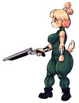 anthro armed boots bottomwear breasts clothing female footwear gun pants ranged_weapon shirt shoes shotgun solo thick_thighs topwear weapon wristband panthera_cantus animal_crossing doom_(series) id_software microsoft nintendo isabelle_(animal_crossing) canid canine canis domestic_dog mammal crossover hi_res