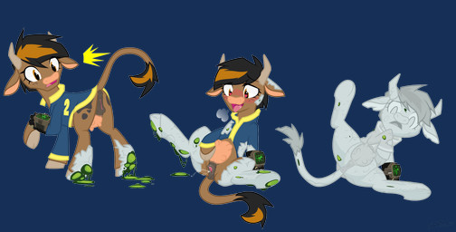 animal_genitalia animal_vulva blush bodily_fluids female genital_fluids genitals heart_eyes heart_symbol inanimate_transformation masturbation orgasm petrification pip-boy simple_background slime solo surprised teats transformation transparent_background udders vaginal vaginal_fluids vaginal_masturbation vulva sherathoz fallout hasbro microsoft my_little_pony bovid bovine cattle mammal alpha_channel hi_res