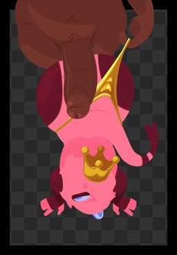 ambiguous_gender anthro big_penis clothing clothing_pull crown duo genitals glistening glistening_body gold_panties headgear high-angle_view male male/male markings panties panty_pull penis pink_body pubes tongue tongue_out underwear underwear_pull hailey_png golden_week lust_(hailey_png) reptile scalie hi_res