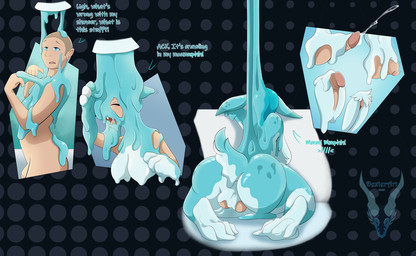 anthro ejaculation female gender_transformation genitals genitals_shrinking goo_transformation holidays male mtf_transformation penis penis_shrinking shrinking size_transformation solo text transformation vulva dexterthederg easter easter_bunny goo_creature lagomorph leporid mammal rabbit english_text hi_res