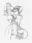 bottomwear butt clothing duo female female/female flower kissing midriff plant shorts tail thin_thighs tomboy denike an_american_tail don_bluth bridget_(an_american_tail) robyn_(denike) mammal mouse murid murine rodent graphite_(artwork) hi_res monochrome traditional_media_(artwork)