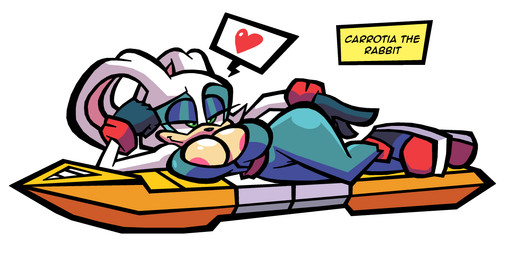 areola big_breasts breasts clothed clothing female fur green_eyes heart_symbol lying pose solo speech_bubble text white_body white_fur sabs archie_comics sega sonic_the_hedgehog_(archie) sonic_the_hedgehog_(comics) sonic_the_hedgehog_(series) carrotia_the_rabbit_(archie_sonic) lagomorph leporid mammal rabbit absurd_res english_text hi_res pinup