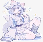 band-aid band-aid_on_knee band-aid_on_leg bandage blush clothed clothing female footwear heart_symbol shoes socks solo wings omumorning animal_humanoid cat_humanoid felid felid_humanoid feline feline_humanoid humanoid mammal mammal_humanoid absurd_res hi_res