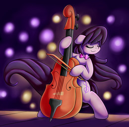 black_hair bow_(feature) bow_tie bowed_string_instrument cello eyes_closed female feral fur grey_body grey_fur hair musical_instrument solo string_instrument graphene friendship_is_magic hasbro my_little_pony octavia_(mlp) equid equine horse mammal pony hi_res