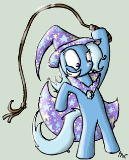 clothing female hair hat headgear headwear purple_eyes simple_background solo tail whip white_background white_hair procaballus friendship_is_magic hasbro my_little_pony trixie_(mlp) equid equine horse mammal pony source_request