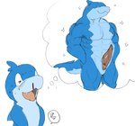 anime_nosebleed anthro blood blue_body blush bodily_fluids erection genitals kemono male muscular muscular_male nosebleed penis solo katabreak iruyo_the_dolphin cetacean dolphin mammal marine oceanic_dolphin toothed_whale 2019 hi_res