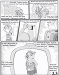 anthro bonnie_hopps clothed clothing comic dialogue dipstick_ears disney ear_markings electronics english_text female greyscale group hi_res judy_hopps lagomorph leporid mammal marsupial monochrome multicolored_ears rabbit television text the_gory_saint vombatiform wombat wonder_woman zootopia