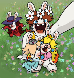 anthro arm_around_head black_eyes blonde_hair blue_ear_piercing blue_eyes blue_flower bottomless bottomless_anthro bottomless_female brown_hair buckteeth button_(fastener) cellphone closed_frown clothed clothed_anthro clothed_female clothing coat crown dress electronics featureless_crotch featureless_legs female female_anthro flower flower_crown flower_ear_piercing frown fur gem group group_photo hair hair_over_eye happy hat headgear headwear larger_anthro larger_female light lips long_ears long_hair looking_at_viewer mitten_hands mouth_closed no_pupils noseless on_lap one_eye_closed open_mouth open_smile orange_clothing orange_dress outside pawpads phone pink_clothing pink_shirt pink_topwear plant pockets purple_clothing purple_hat purple_headwear red_clothing red_lips red_shirt red_tongue red_topwear red_trenchcoat ruby_(gem) sapphire_(gem) shirt sitting_on_lap size_difference smaller_anthro smaller_female smile smiling_at_viewer standing taking_picture taking_selfie tan_body tan_eyelids tan_pawpads tan_skin teal_clothing teal_dress teeth tongue topwear trenchcoat white_body white_flower white_fur wide_brim_hat wide_eyed worried_look insert-thenewbl-here mario_bros mario_plus_rabbids_kingdom_battle mario_plus_rabbids_sparks_of_hope nintendo raving_rabbids rayman_(series) ubisoft bwahline fan_character rabbid_daisy rabbid_peach rabbid_rosalina lagomorph mammal rabbid 2024 colored crossover digital_drawing_(artwork) digital_media_(artwork) english_description lighting shaded