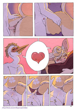 5_fingers anthro anthro_on_anthro anthro_penetrated anthro_penetrating anthro_penetrating_anthro anus balls bed bedroom blush bodily_fluids bottomless bottomless_anthro bottomless_female butt clothed clothed/nude clothed_anthro clothed_female clothing duo feathers female female_penetrated fingers fur furniture genitals heart_symbol humanoid_hands interspecies legwear lingerie male male/female male_penetrating male_penetrating_female nude nude_anthro nude_male on_bed page_number penetration penile penile_penetration penis penis_in_vagina sex speech_bubble stockings sweat tan_body tan_fur text vaginal vaginal_penetration vulva white_body white_feathers kantachibli clover_(kantachibli) phillip_(kantachibli) avian bird bovid bovine cattle heron mammal pelecaniform comic hi_res pictographics url
