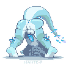 all_fours anthro anus ass_up balls blue_body blue_penis blue_skin bouncing_balls bouncing_butt bouncing_penis butt genitals looking_at_viewer male nude nude_anthro penis presenting presenting_anus presenting_balls presenting_hindquarters presenting_penis raised_tail simple_background smile solo spread_butt spreading tail nante-p kobold scalie 1:1 animated digital_media_(artwork) frame_by_frame pixel_(artwork) pixel_animation