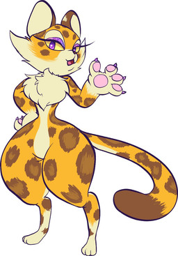 anthro chest_tuft claws countershading curvy_figure eyelashes eyeshadow female fur fur_markings hourglass_figure looking_at_viewer makeup markings pawpads solo spots spotted_body thick_thighs tuft wide_hips yellow_body yellow_fur aspenofsimpcon kirby_(series) kirby_and_the_forgotten_land nintendo clawroline felid leopard mammal pantherine hi_res