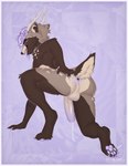 anthro antlers anus balls bodily_fluids butt gaping genital_fluids genitals gynomorph hair hole_(anatomy) horn humanoid_genitalia humanoid_penis intersex legs_up nude paws penis precum purple_hair raised_tail scut_tail short_tail slutty_face solo spread_anus spread_butt spreading tail tail_anus tongue tongue_out pchlnx petals_(hibiscuspetals) deer hybrid mammal procyonid raccoon hi_res