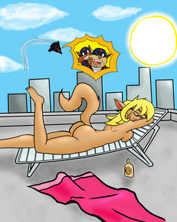 aircraft airplane anthro biped blonde_hair breasts butt casual_nudity chair eyes_closed eyewear female furniture glasses group hair long_hair looking_at_another lounge_chair lying male nude on_front peeping side_boob side_view sitting solo_focus sun sunbathing vehicle slashysmiley hanna-barbera swat_kats callie_briggs chance_furlong jake_clawson domestic_cat felid feline felis mammal 4:5 absurd_res digital_media_(artwork) full-length_portrait headshot_portrait hi_res portrait