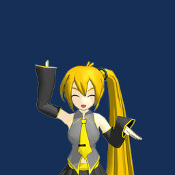 blonde_eyebrows blonde_hair clothing eyebrows eyes_closed female grey_clothing hair long_hair necktie open_mouth solo yellow_necktie libartrooms vocaloid akita_neru human mammal 3d_(artwork) digital_media_(artwork) hi_res mikumikudance_(artwork)