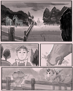 animal_genitalia animal_penis balls barely_visible_genitalia clothed clothing equine_genitalia equine_penis fence feral four_frame_image genitals group jacket male male/male outside penis plant snort topwear transformation transformation_sequence tree trio zoba_(artist) equid equine horse human mammal 2022 comic digital_media_(artwork) english_description hi_res monochrome multiple_scenes sequence