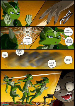 4_fingers animal_genitalia anthro areola balls big_breasts biped black_nose black_outline blue_eyes blush bodily_fluids breasts brown_body brown_fur claws clothed clothing dialogue duo eyebrows eyelashes fingers fully_sheathed fur fur_markings genitals green_body green_fur green_hair gynomorph hair humanoid_genitalia humanoid_penis intersex intersex/intersex light long_hair markings narrowed_eyes navel nipples nude open_mouth outline penis pink_nipples ponytail raised_eyebrows sheath simple_background sitting smile speech_bubble spread_legs spreading sweat sweatdrop tail tan_body tan_fur teeth text thick_thighs spoogiehowl holt_(spoogiehowl) canid canine canis fox hyena mammal 2025 absurd_res colored comic digital_drawing_(artwork) digital_media_(artwork) english_text hi_res lighting shaded story herm_(lore)